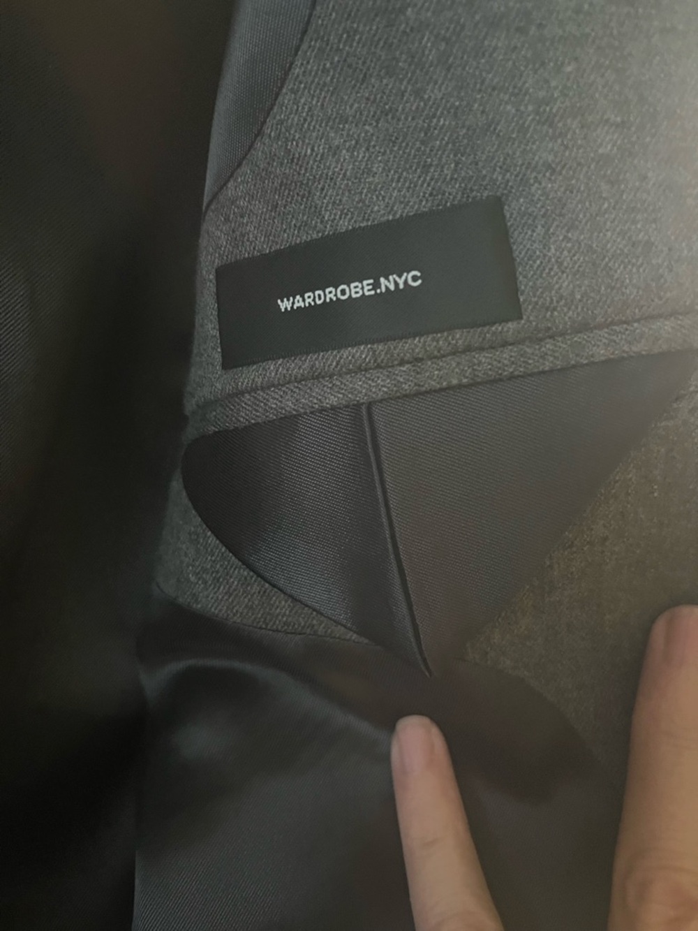 WARDROBE.NYC Double-Breasted Wool Blazer in Charcoal Gray - Picture 4 of 7